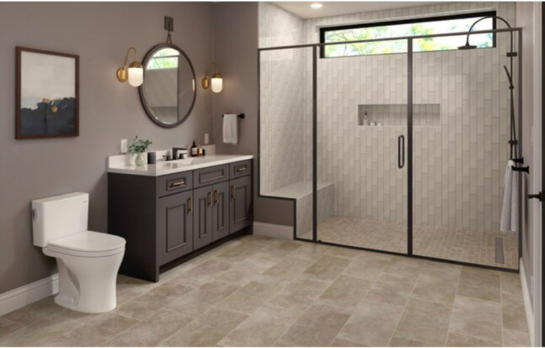 Bathroom with tiled shower