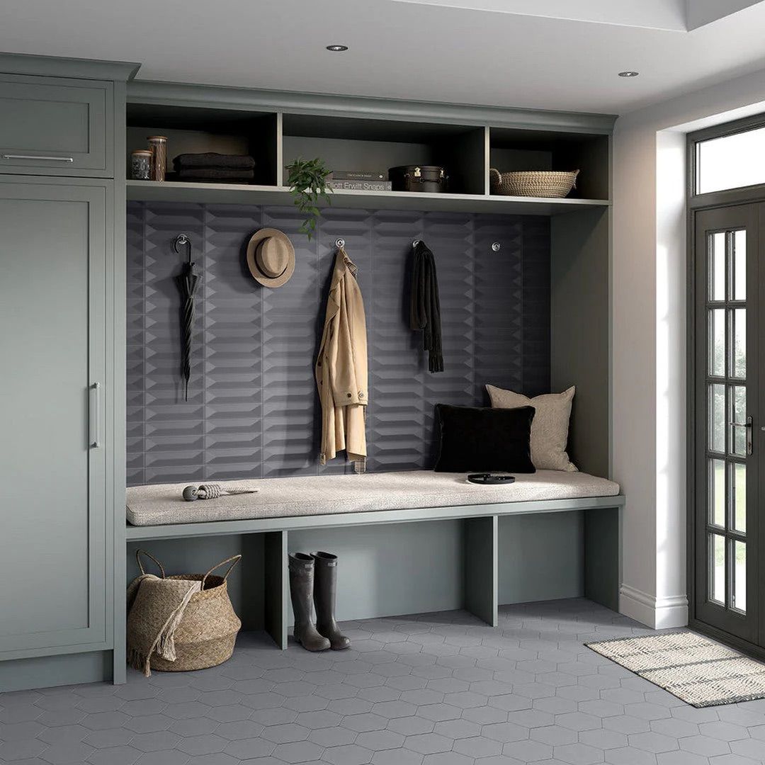 Tiled mudroom